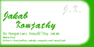 jakab komjathy business card